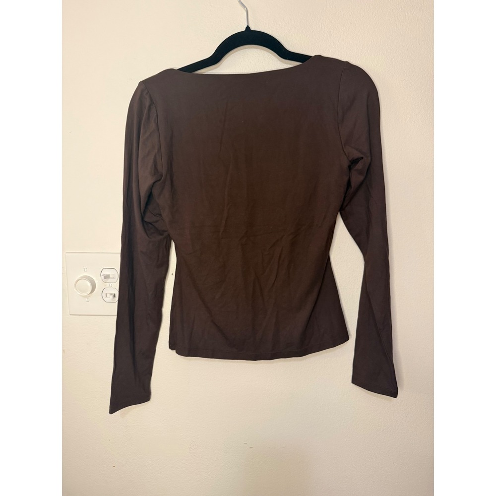 Skims Smooth Layers Squareneck Long Sleeve Espresso Size M NWT - Picture 2 of 4